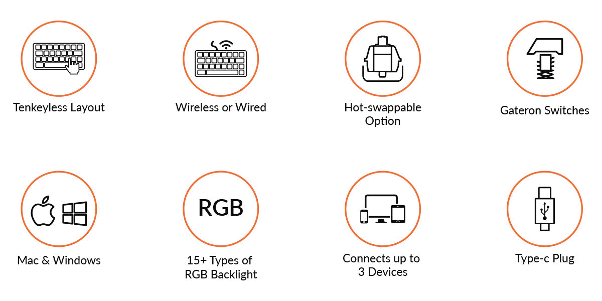 Features of Keychron K8 Wireless Mechanical Keyboard (Japan JIS Layout)