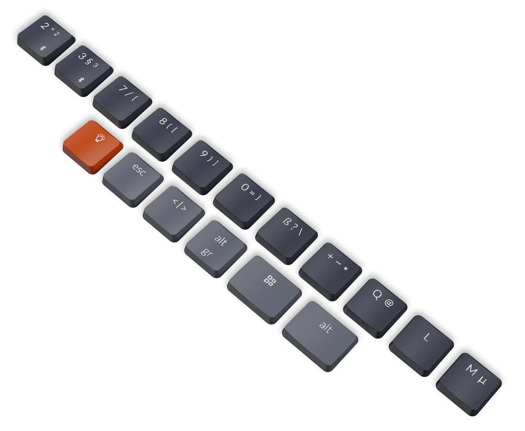 Extra Keycaps of Keychron K3 Ultra-slim Wireless Mechanical Keyboard (German ISO-DE Layout) - Version 2