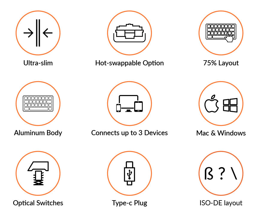 Features of Keychron K3 Ultra-slim Wireless Mechanical Keyboard (German ISO-DE Layout) - Version 2