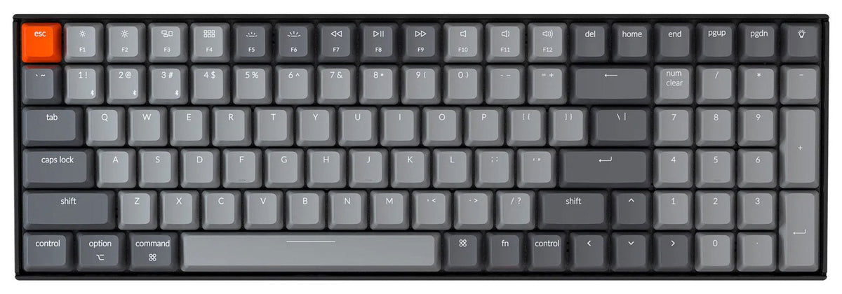 Keychron K4 version 2 hot swappable wireless mechanical keyboard 96 percent layout for Mac Windows iOS Gateron switch red with type C RGB white backlight