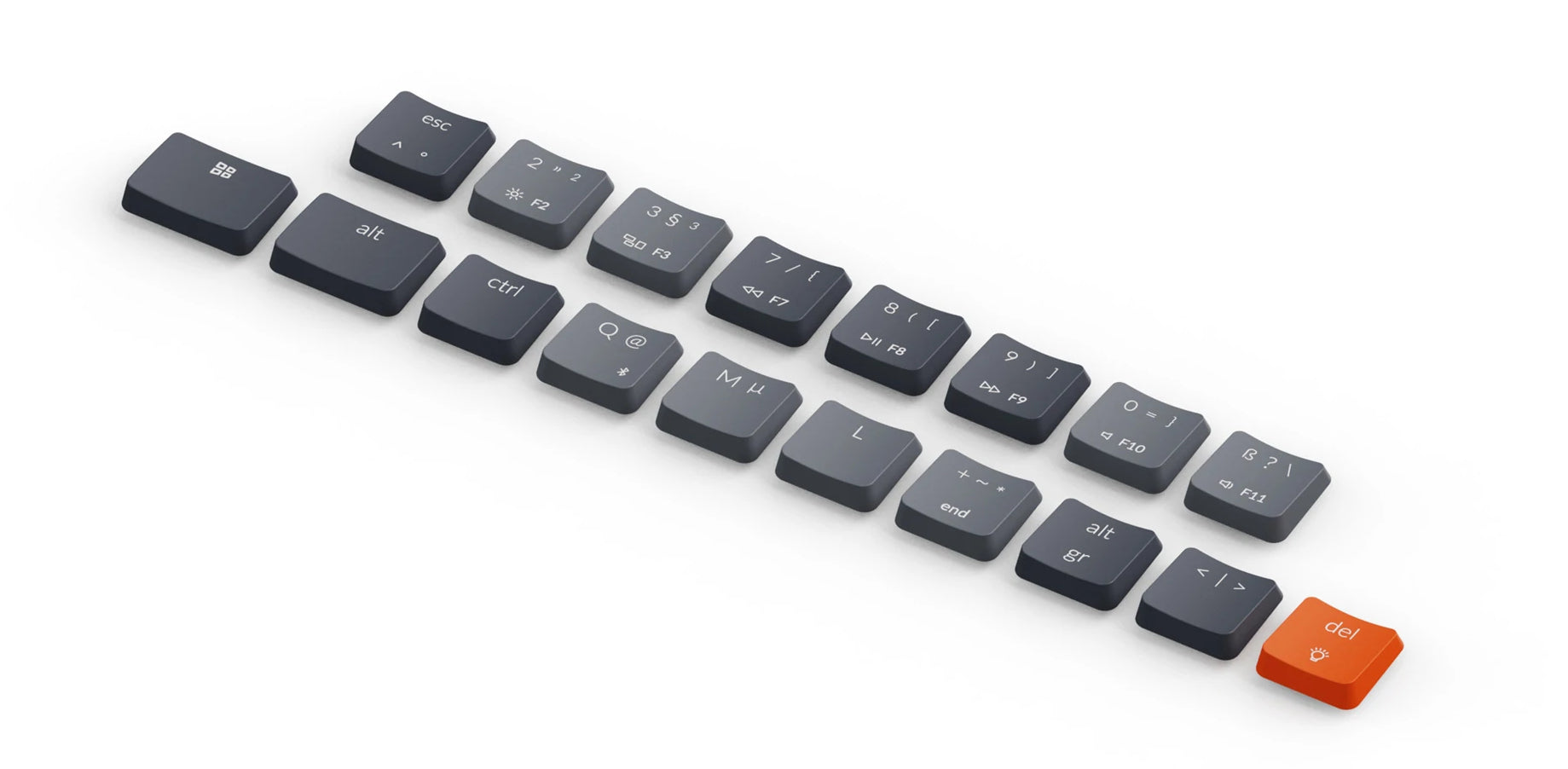 Extra Keycaps of Keychron K7 Ultra-slim Wireless Mechanical Keyboard (German ISO-DE Layout)