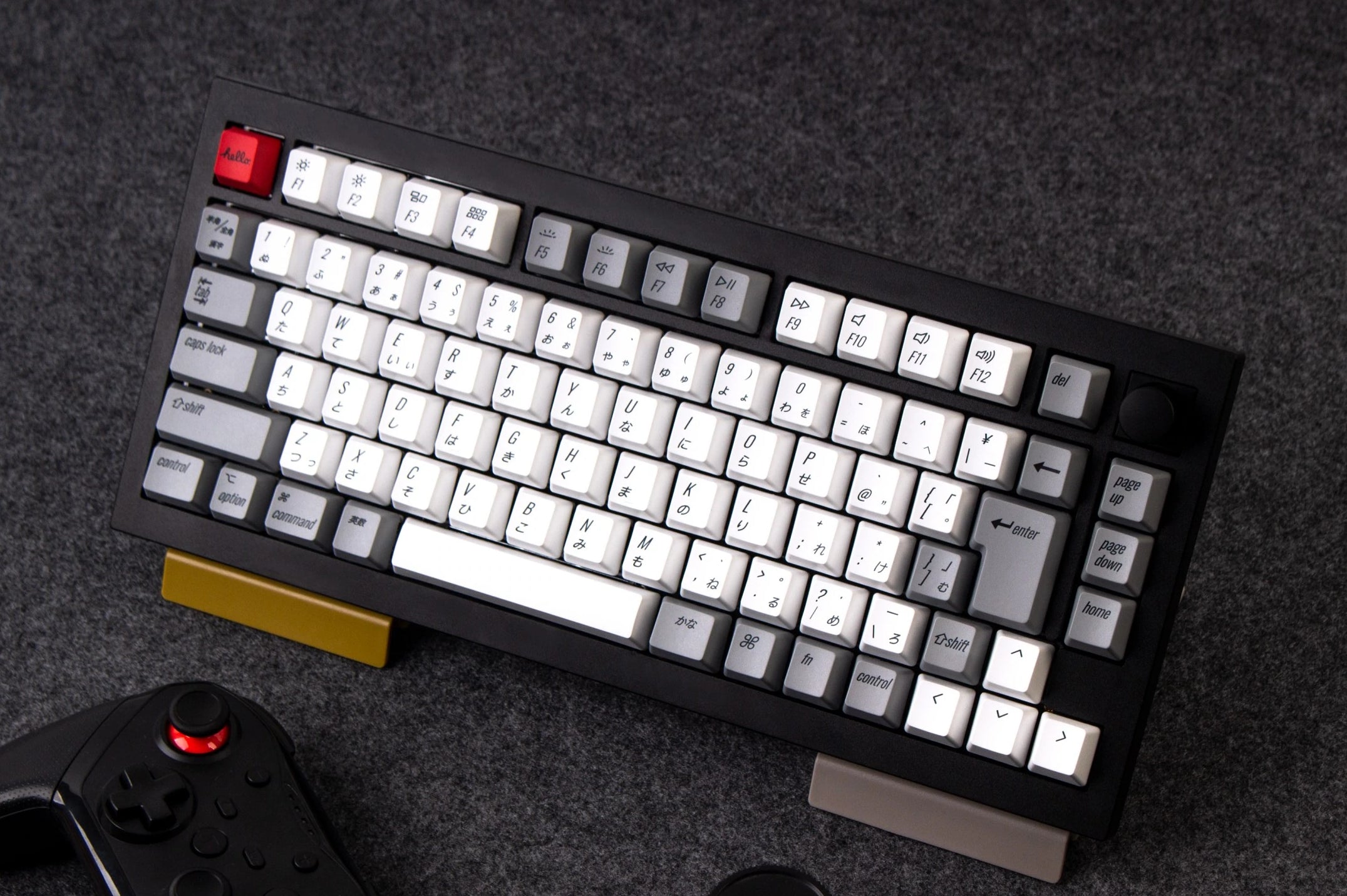 Keychron Q1 Japan JIS Layout QMK VIA 75% custom mechanical keyboard with rotary encoder knob version with double-gasket design and screw-in PCB stabilizer and hot-swappable south-facing RGB