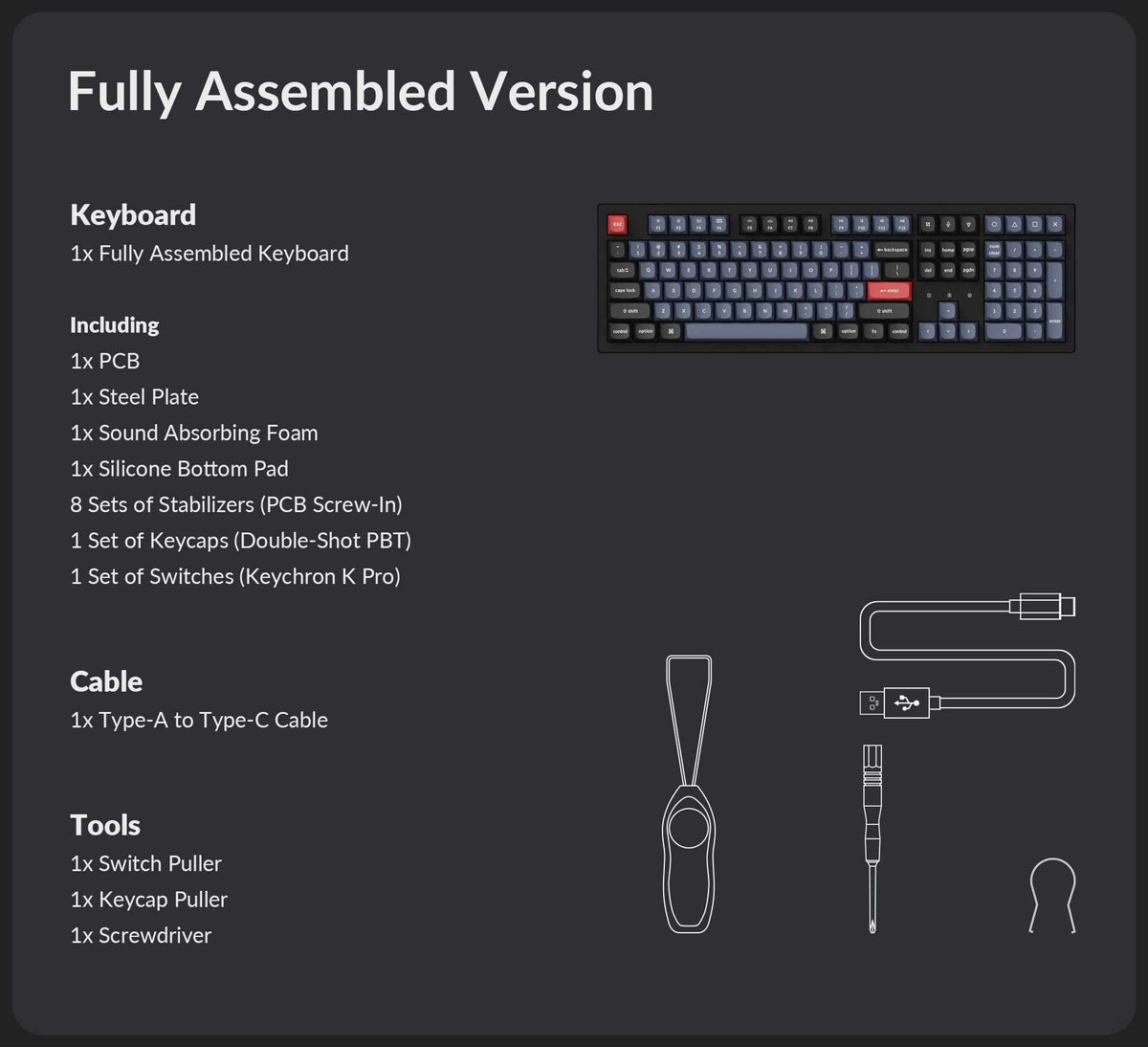 Keychron K10 Pro package content-fully assembled version