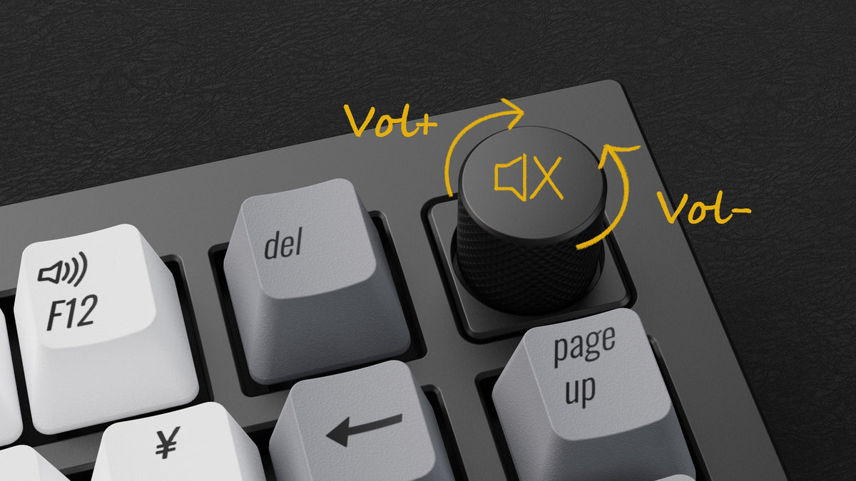 Rotary encoder function of Keychron Q1 QMK VIA 75% layout custom mechanical keyboard with rotary encoder knob version