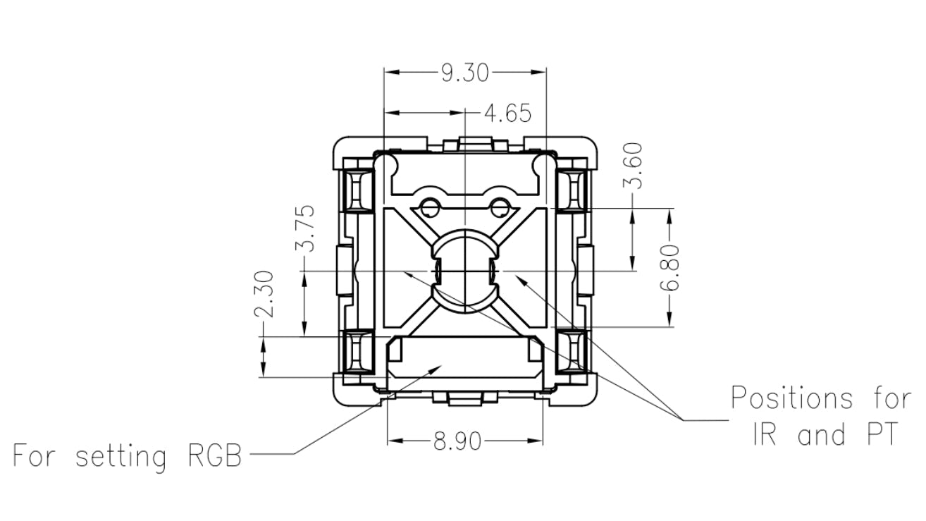 Gateron KS-3 Full Black Switches Layout of PCB