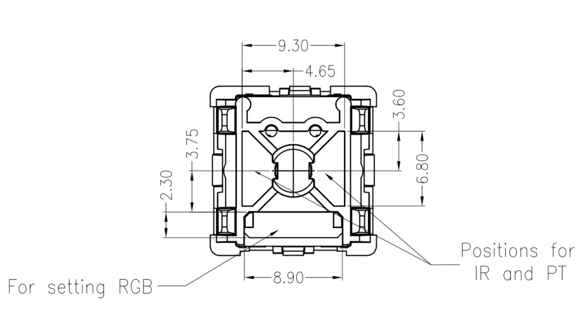 Gateron KS-3 Full Black Switches Layout of PCB