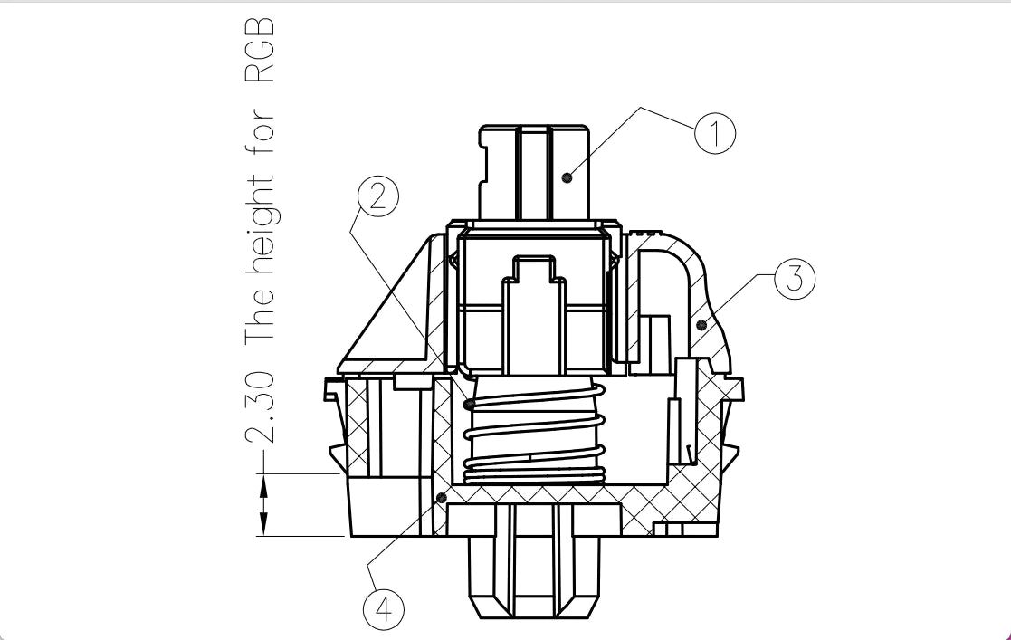 Gateron KS-3 Full Black Switches Layout of PCB