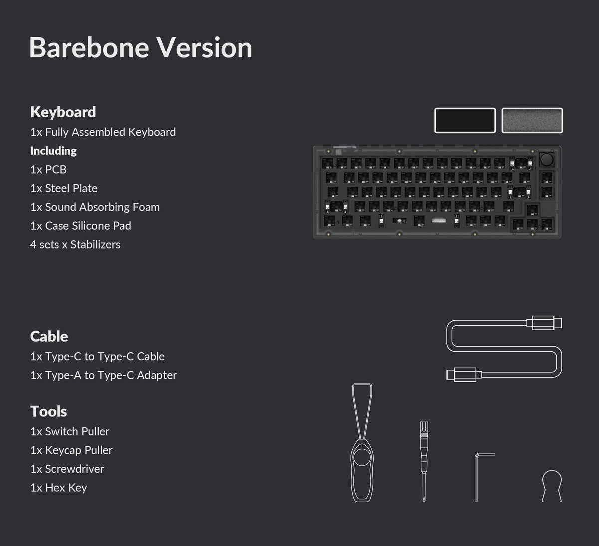 Keychron V2 75% Custom Mechanical Keyboard Barebone Version