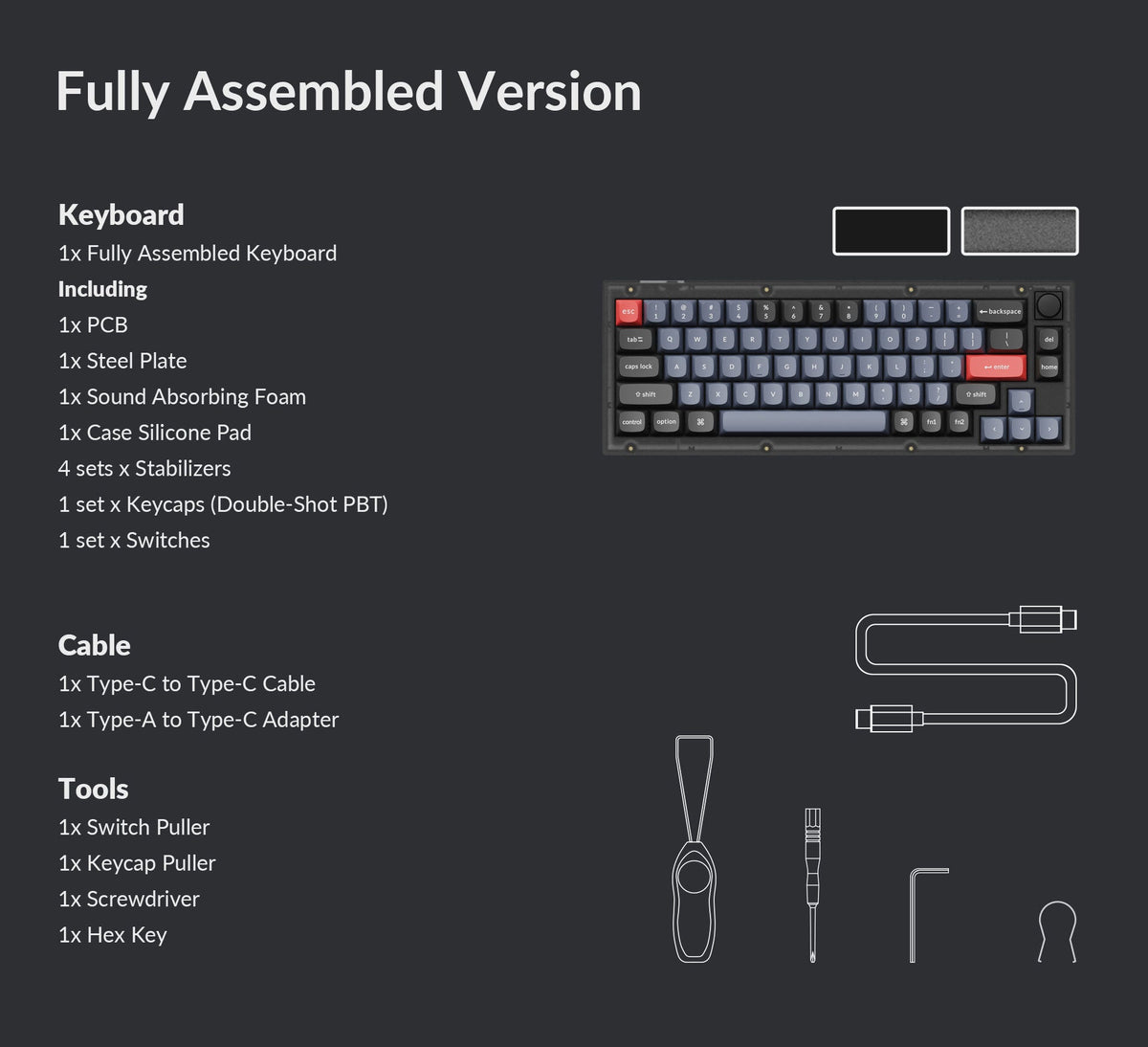 Keychron V2 75% Custom Mechanical Keyboard Barebone Version