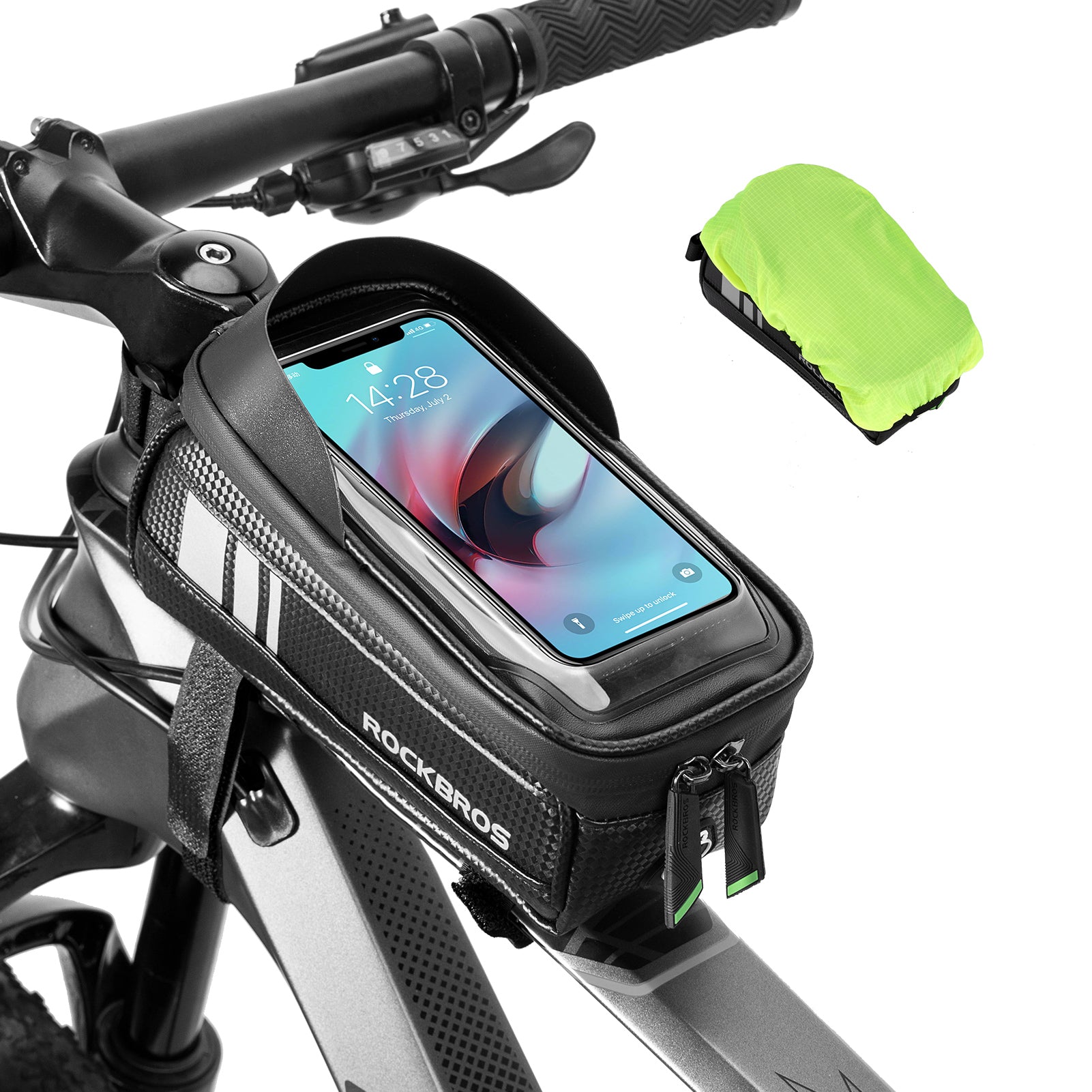 ROCKBROS Fahrrad Oberrohrtasche 6,0 Zoll Touchscreen Wasserdicht Details