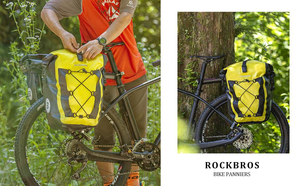 ROCKBROS 100 % wasserdichte Transporttaschen mit Netztasche 27L Details