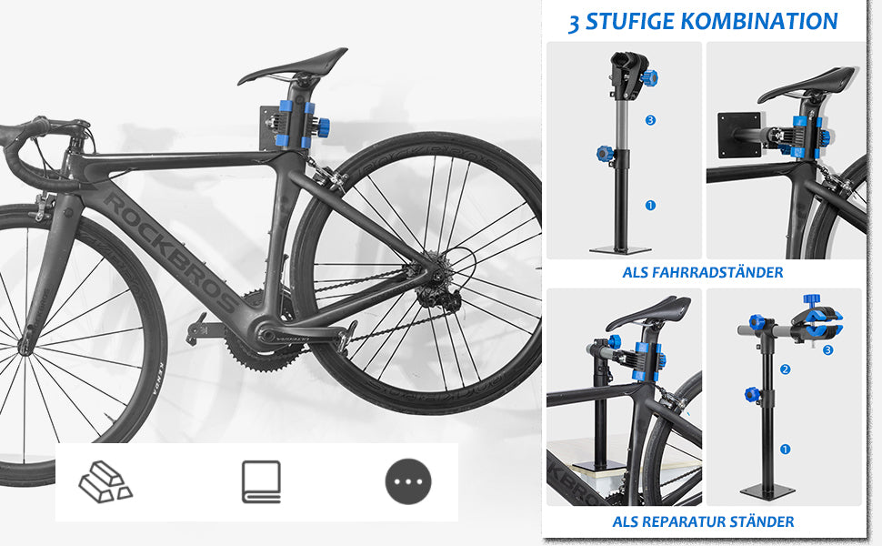 ROCKBROS Einstellbar Wandhalterung Fahrradständer Max. Belastung 25KG Details