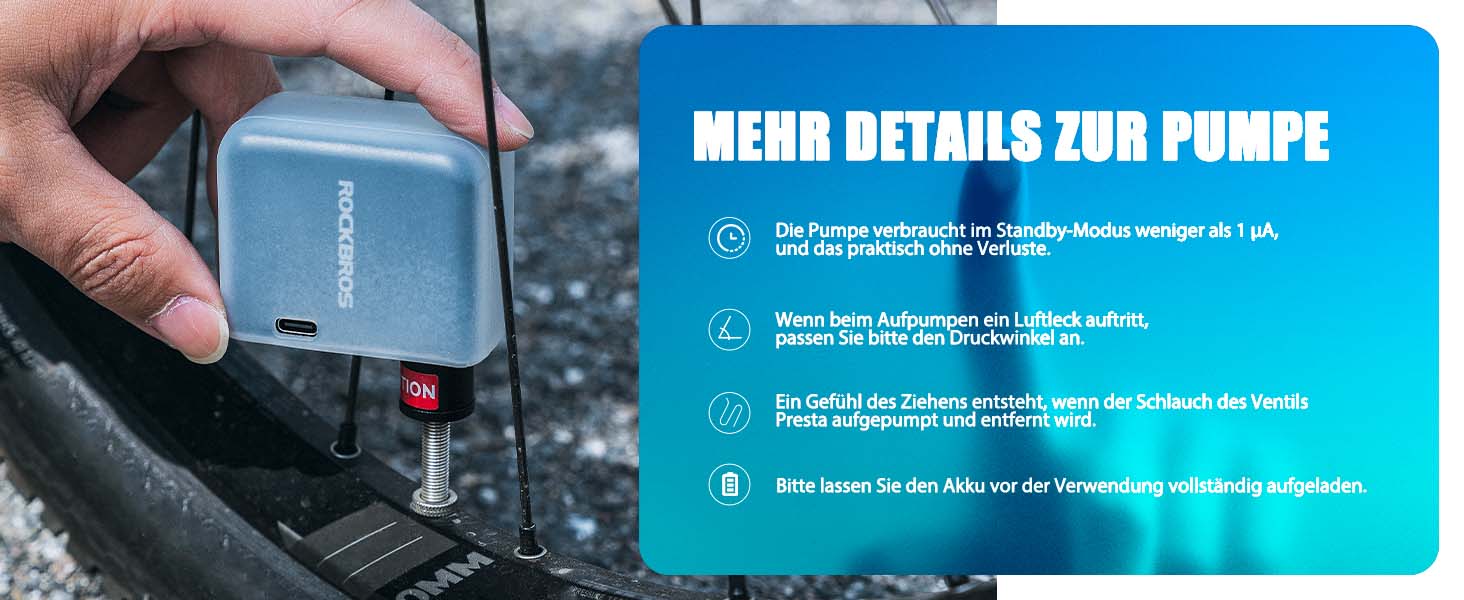 Rockbros Fahrrad pumpe tragbare Mini elektrische Luftpumpe Handheld 100psi  wiederauf ladbare Reifen Inflator Auto Fahrrad Motorrad Fahrrad pumpe -  AliExpress