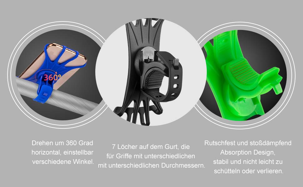 ROCKBROS Fahrrad Handyhalterung 360 Grad Drehbar Details