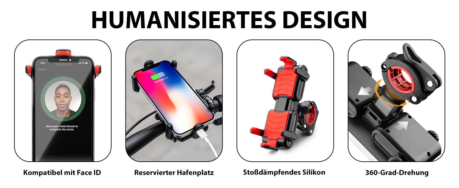 GelldG Handyhalterung Fahrrad, Handyhalter, 360 Drehung Handy