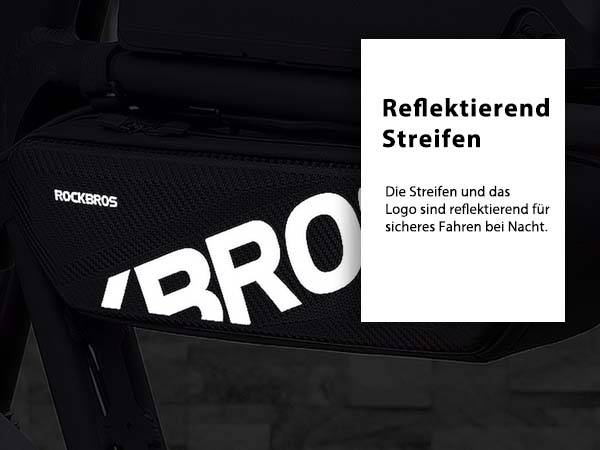 ROCKBROS Fahrrad Rahmentasche Wasserdicht Oberrohr Tasche 4.5L Schwarz Details