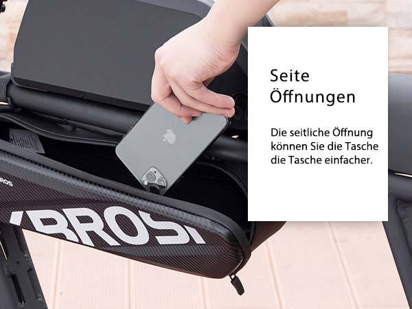 ROCKBROS Fahrrad Rahmentasche Wasserdicht Oberrohr Tasche 4.5L Schwarz Details