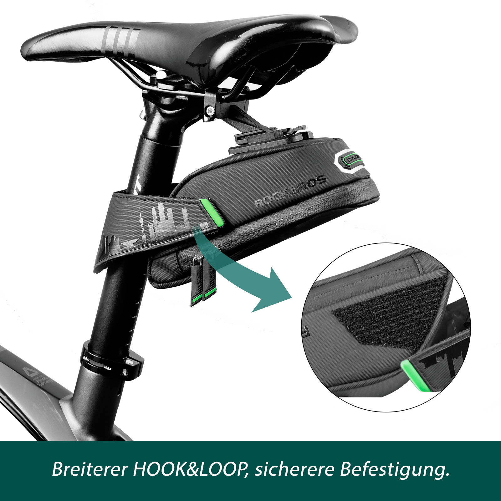 Fahrradsatteltasche mit Flaschenhalter inkl. Reparaturset und Rücklicht