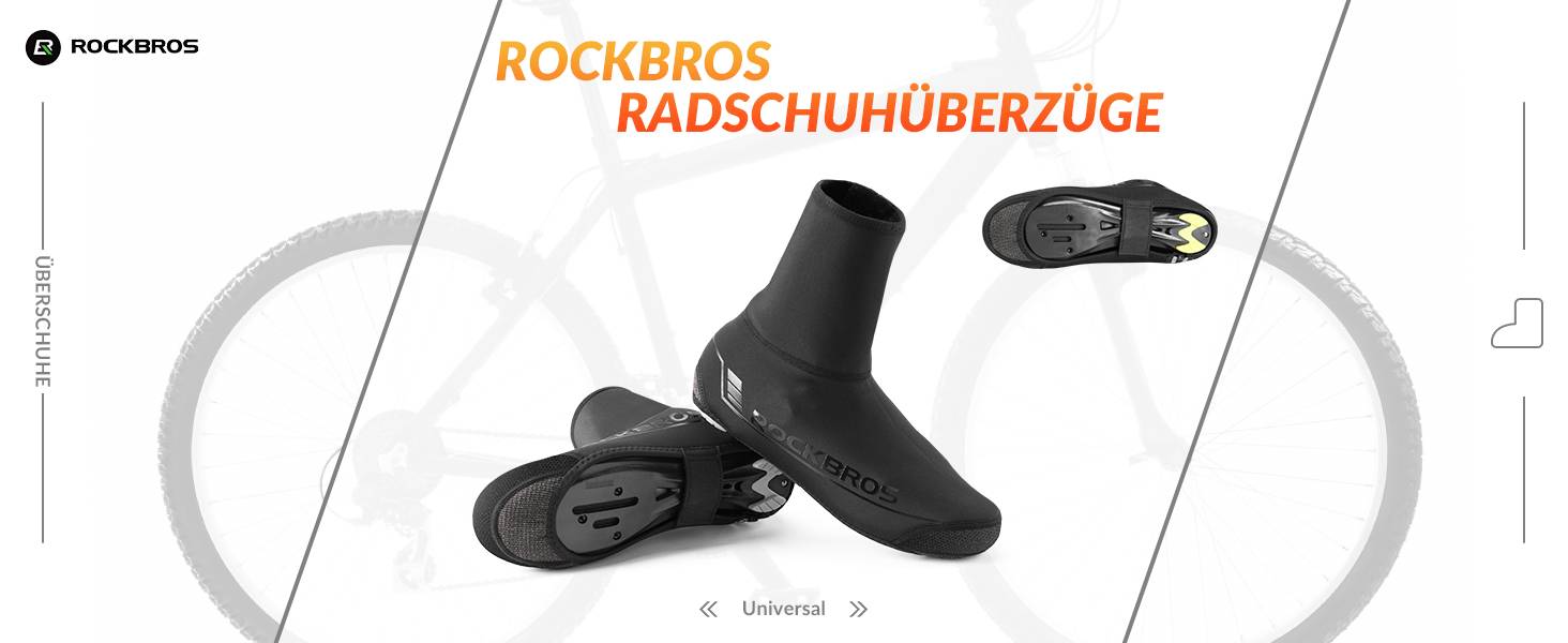 ROCKBROS Fahrrad Überschuhe Winter warm Überzieher für Radsport Schwarz Details