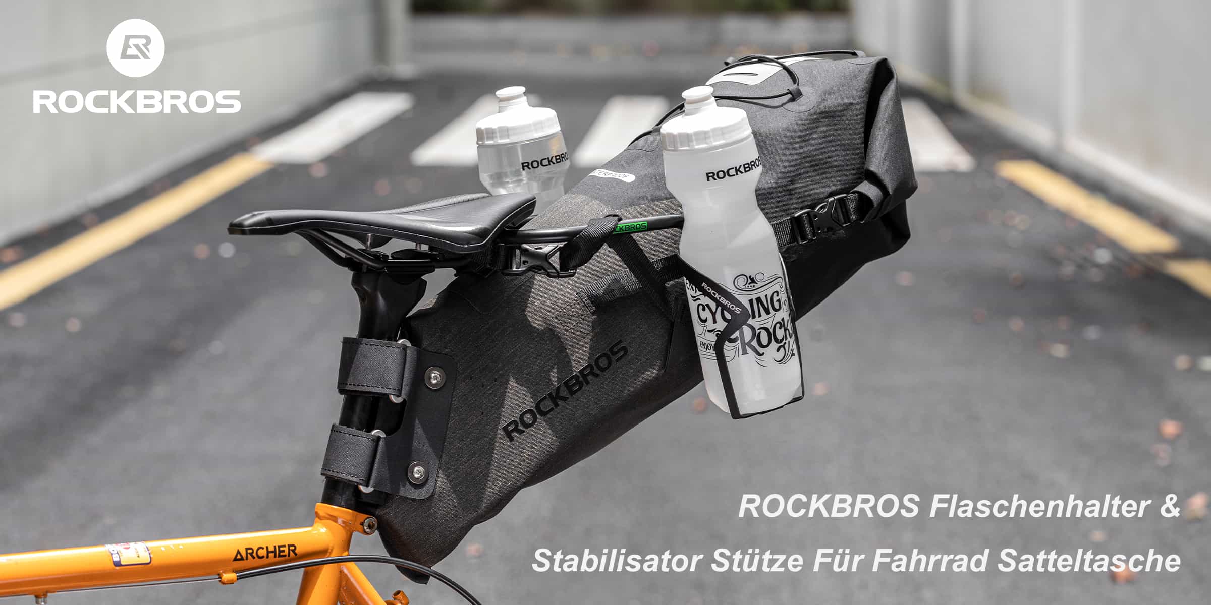 ROCKBROS Flaschenhalter & Stabilisator Stütze für Fahrrad Satteltasche