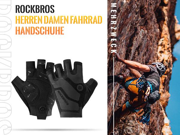 ROCKBROS Halbfinger-Radhandschuhe stoßdämpfend und rutschfest Unisex Details