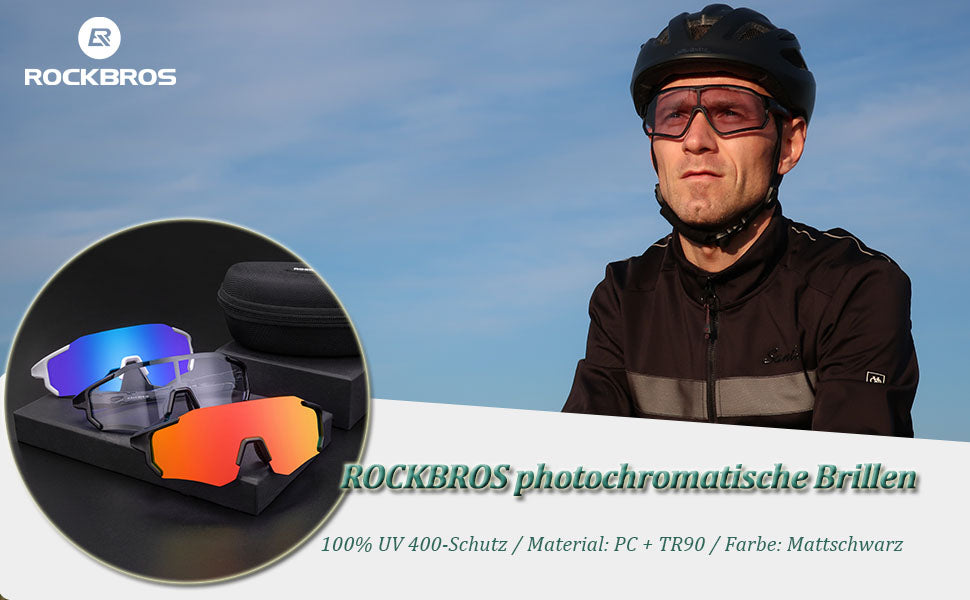 ROCKBROS Herren Selbsttönende Fahrradbrille Details