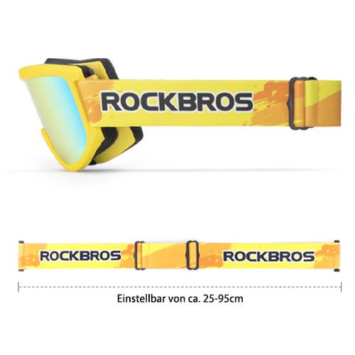 ROCKBROS Kinder Skibrille 100 % UV-Schutz winddicht Ski Schutzbrille Details