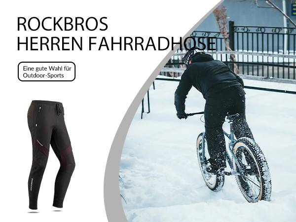 ROCKBROS Lange Fahrradhose Herren Winter Radhose Winddicht Warm Details