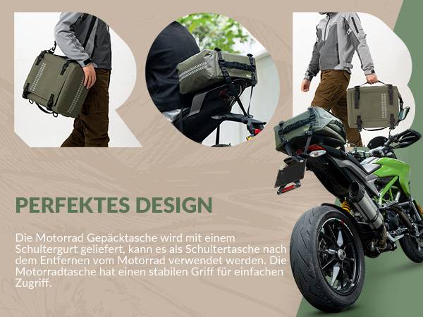 ROCKBROS Motorrad Hecktasche 100% Wasserdichte Motorrad Gepäcktasche ca.30L Details