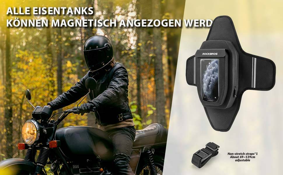 Kaufe Magnetische Motorrad-Tanktasche, wasserdicht,  6,5-Zoll-Touchscreen-Handytasche, Universal-Motorrad