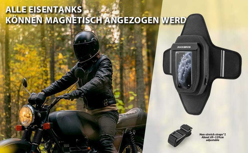 ROCKBROS Motorrad Tankrucksack Wasserdichter Magnet Tanktasche Schwarz