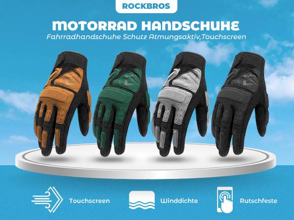 ROCKBROS Motorradhandschuhe Winddichte Touchscreen Herren Handschuhe