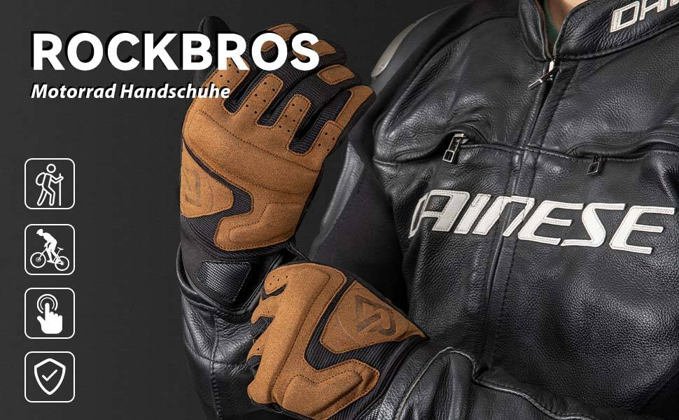 ROCKBROS Motorradhandschuhe Winddichte Touchscreen Herren Handschuhe