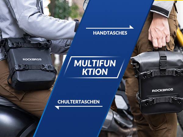 ROCKBROS Motorrad Seitentasche wasserdicht Gepäckträgertasche 5L Schwarz Details