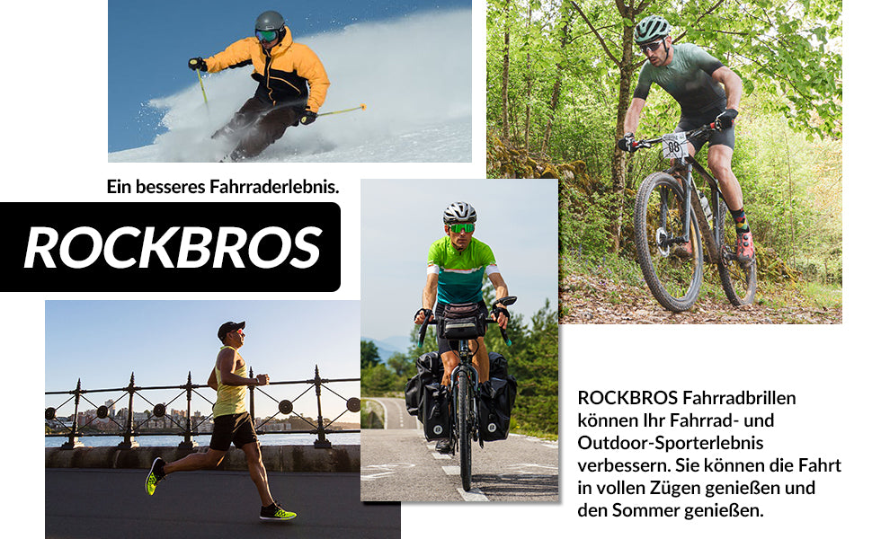 ROCKBROS Photochrome Sonnenbrille Fahrradbrille UV400-Schutz Unisex Details