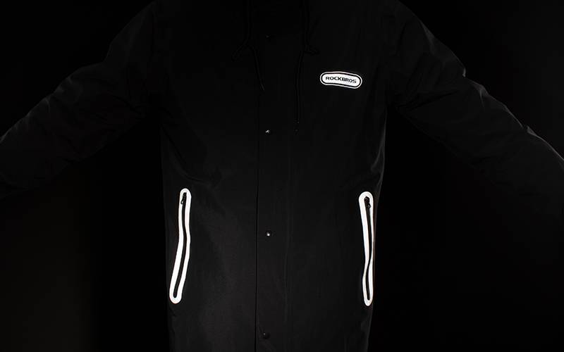 ROCKBROS Regenmantel Wasserdichter Regenponcho Verlängerte Schwarz M-4XL Details