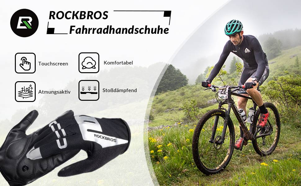 ROCKBROS Reithandschuhe Full Finger SBR Herren Sporthandschuhe M-XXL Details