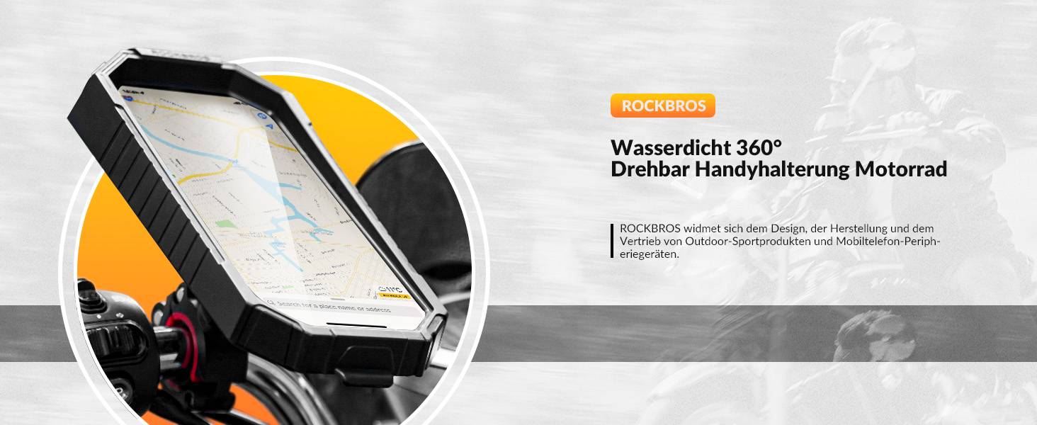 ROCKBROS Smartphone Halterung 360° Drehbar für 6,8 Zoll Smartphone Details