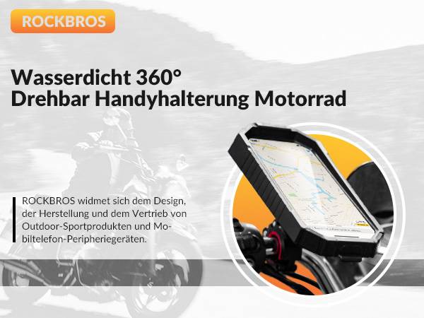 ROCKBROS Halterung Handyhalterung Fahrrad Motorrad Universal 360° Wass –