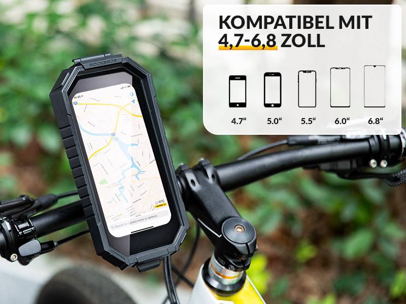 ROCKBROS Handyhalter Fahrrad 360° Drehbar Handyhalterung für 4.0-6.8 –