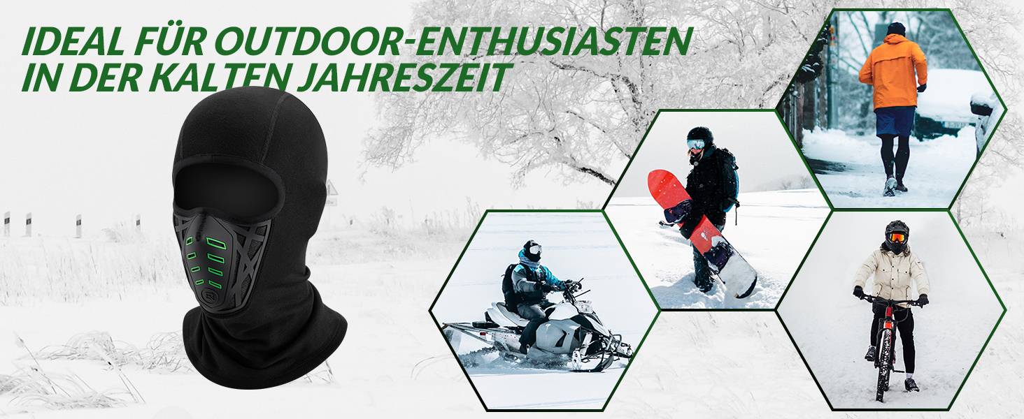 ROCKBROS Sturmhaube Balaclava Winter Motorrad Atmungsaktiv Winddicht Warm Details