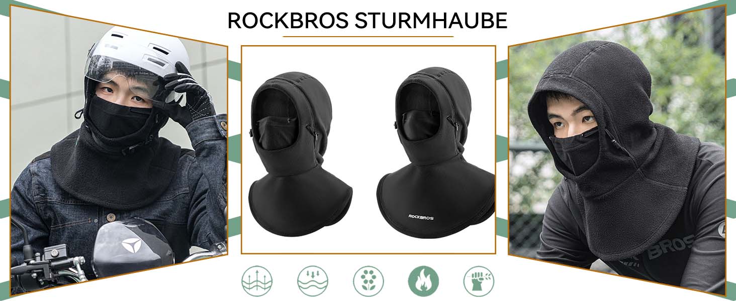 ROCKBROS Sturmhaube Winter Balaclava wärmer für Outdoor-Sportarten Details