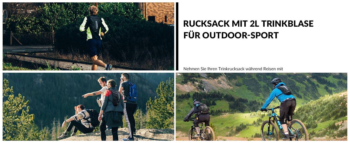 ROCKBROS Ultraleicht Trinkblase Rucksack Fahrradrucksack mit Trinksystem 2L Details