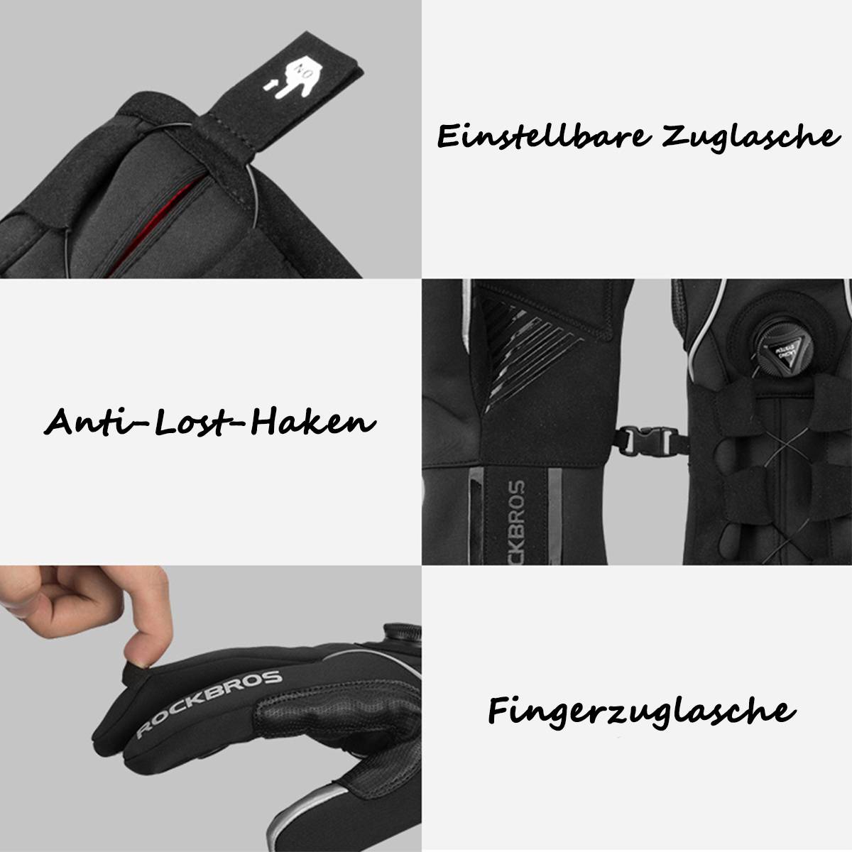 ROCKBROS Winter Ski Gloves Touchscreen Design Windproof Unisex Details