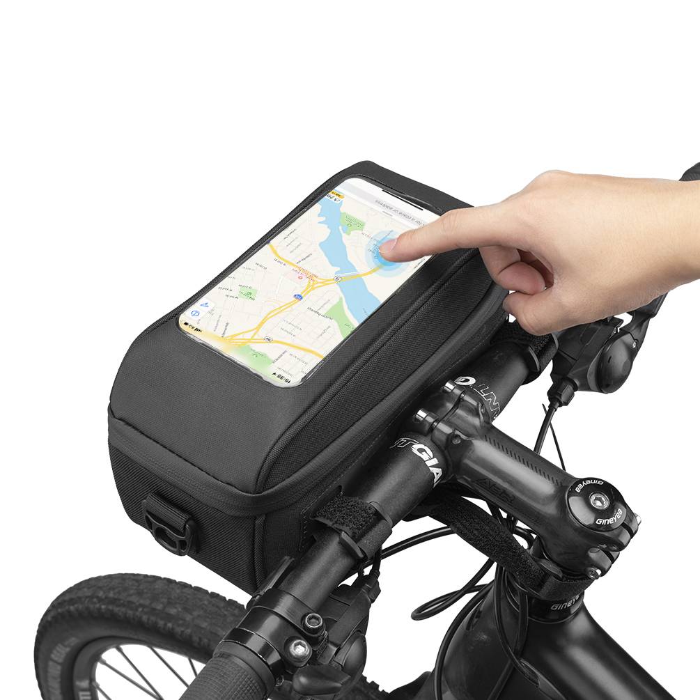 ROCKBROS multifunktional Fahrrad Lenkertasche mit PVC Touchscreen und Schultergurt Details