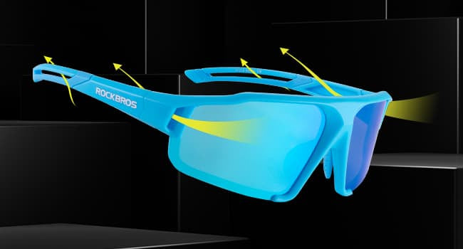 ROCKBROS polarisierte Sonnenbrille mit UV400 Schutz Hellblau Unisex