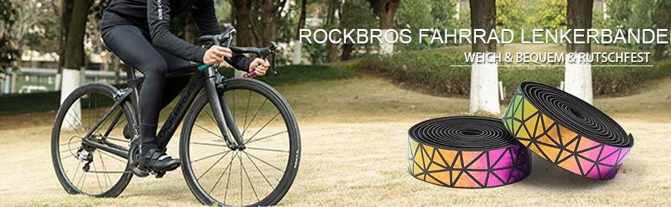 ROCKBROS rutschfest Fahrrad Lenkerband für MTB Rennrad 2 Rollen Details