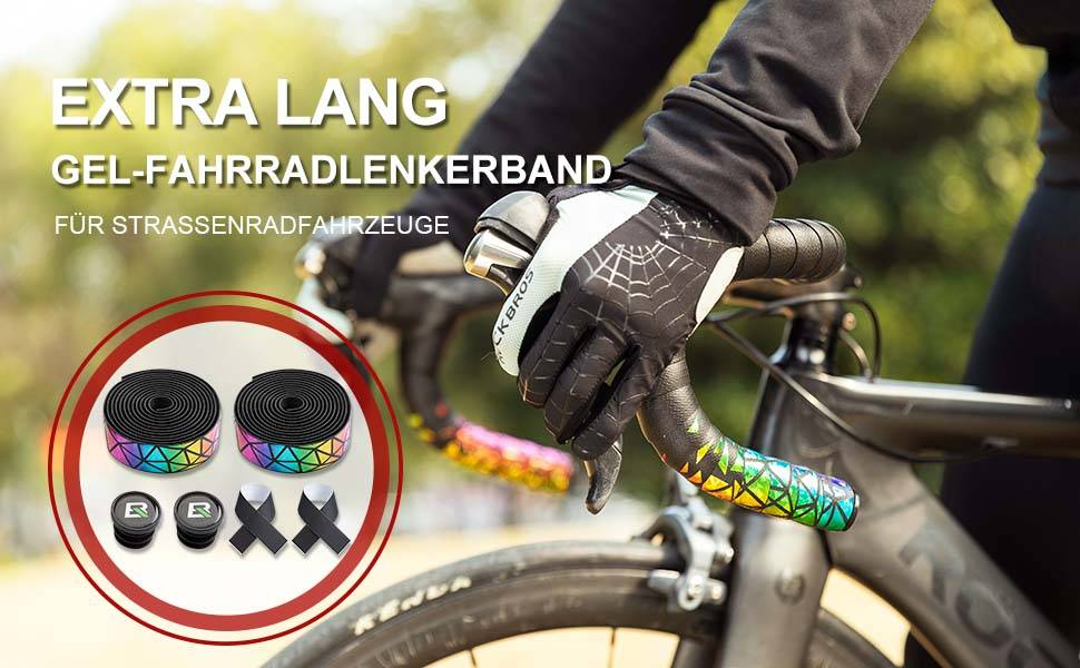 ROCKBROS rutschfest Fahrrad Lenkerband für MTB Rennrad 2 Rollen Details