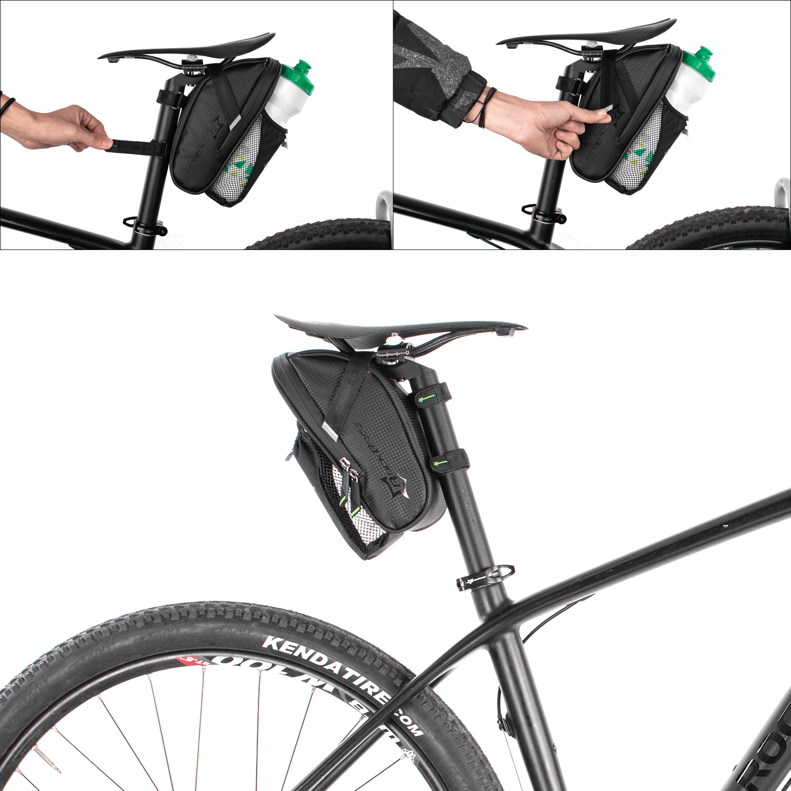 ROCKBROS wasserdichte Satteltasche mit Flaschenhalter für MTB Rennrad Details