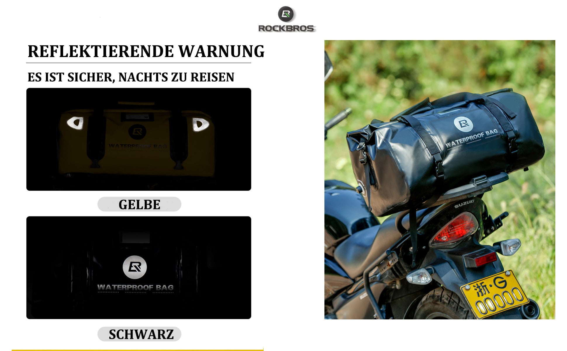 ROCKBROS Motorrad Reisetasche 100 % wasserdicht Details